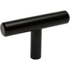 image:imageCosmas 5 Pack 404FB Flat Black Solid Steel Construction 38 Inch Slim Line Euro Style Cabinet Hardware TKnob  2 Overall Length