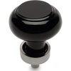 image:imageCosmas 5 Pack 6355SNX Satin Nickel Cabinet Hardware Round Knob with Black Glass  138 Diameter