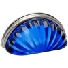 image:imageCosmas 5 Pack 6381SNBL Satin Nickel with Blue Glass Cabinet Cup Pull  3 Hole Centers