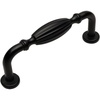 image:imageCosmas 5 Pack 7119FB Ribbed Country Style Flat Black Cabinet Hardware Pull  3 Centers Farmhouse Decor