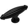image:imageCosmas 5 Pack 7121FB Flat Black Country Style Cabinet Hardware Ribbed Knob  2916 Inch Long x 1116 Wide