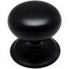 image:imageCosmas 6542FB Flat Black Round Cabinet Hardware Knob with Backplate  114 Diameter