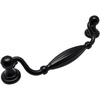 image:imageCosmas 7122FB Flat Black Country Style CabinetFurniture Hardware Ribbed Swinging Handle Pull  5 Inch 128mm Hole Centers