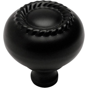 image:image10 Pack  Cosmas 4040FB Flat Black RopeScroll Cabinet Hardware Knob with Matching Backplate  114 Inch Diameter