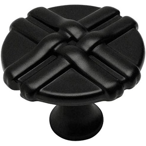 image:image10 Pack  Cosmas 7062FB Flat Black Braided Cabinet Hardware Round Knob  114 Diameter