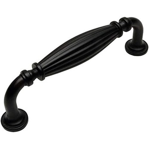 image:image20 Pack  Cosmas 7123FB Flat Black Country Style Cabinet Hardware Ribbed Handle Pull  334 Inch 96mm Hole Centers