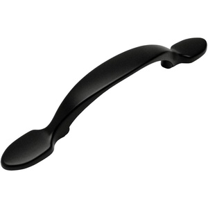 image:image25 Pack  Cosmas 9502FB Flat Black Cabinet Hardware Footed Handle Pull  3 Inch 76mm Hole Centers