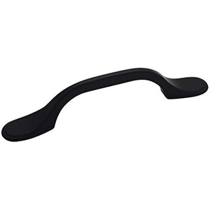 image:image25 Pack  Cosmas 9533FB Flat Black Cabinet Hardware Footed Handle Pull  3 Inch 76mm Hole Centers