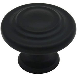 image:image25 Pack  Cosmas 9971FB Flat Black Cabinet Hardware 3Ring Round Knob  114 Inch Diameter