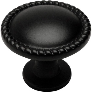 image:imageCosmas 10 Pack 4115FB Flat Black RopeScroll Cabinet Hardware Knob  114 Inch Diameter
