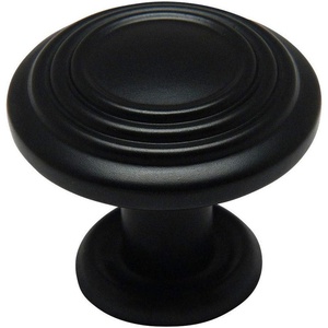 image:imageCosmas 10 Pack 4122FB Flat Black 3 Ring Cabinet Hardware Round Knob  114 Diameter