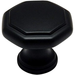 image:imageCosmas 10 Pack 5181FB Flat Black Cabinet Hardware Octagon Knob  114 Diameter