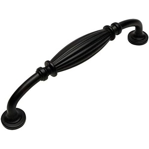 image:imageCosmas 10 Pack 7120FB Flat Black Country Style Cabinet Hardware Ribbed Handle Pull  5 Inch 128mm Hole Centers20