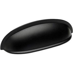 image:imageCosmas 10 Pack 7712FB Flat Black Cabinet Hardware Bin Cup Drawer Handle Pull  3 Inch 76mm Hole Centers