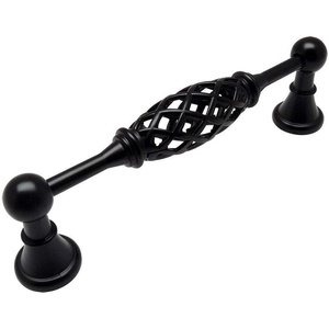 image:imageCosmas 17495FB Flat Black Birdcage Cabinet Hardware Handle Pull  5 128mm Hole Centers  15 Pack
