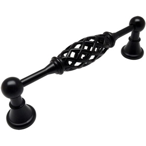 image:imageCosmas 17495FB Flat Black Birdcage Cabinet Hardware Handle Pull  5 128mm Hole Centers