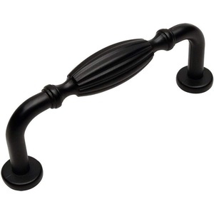 image:imageCosmas 25 Pack 7119FB Ribbed Country Style Flat Black Cabinet Hardware Pull  3 Centers Farmhouse Decor
