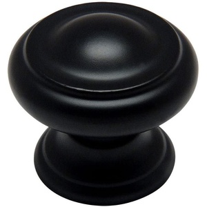 image:imageCosmas 3317FB Flat Black Cabinet Hardware Round Knob  1316 Diameter