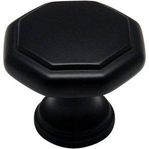 image:imageCosmas 5181FB Flat Black Cabinet Hardware Octagon Knob  114 Diameter