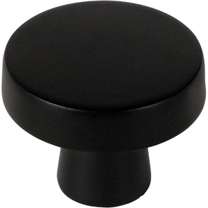 image:imageCosmas 5234FB Flat Black Cabinet Knobs  Matte Black Round Cabinet Knob 114 Inch Solid Zinc Metal Kitchen Drawer Dresser Knob Contemporary Hardware Screws Included