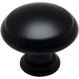 image:imageCosmas 5422FB Flat Black Cabinet Hardware Mushroom Knob  1316 Diameter