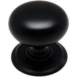 image:imageCosmas 6542FB Flat Black Round Cabinet Hardware Knob with Backplate  114 Diameter