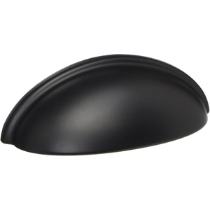 image:imageCosmas 783FB Flat Black Cabinet Hardware Bin Cup Drawer Cup Pull  3 76mm Hole Centers