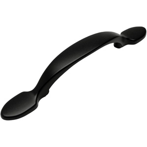 image:imageCosmas 9502FB Flat Black Cabinet Hardware Footed Handle Pull  3 Inch 76mm Hole Centers