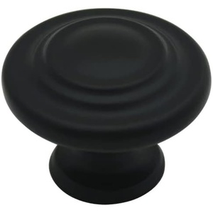 image:imageCosmas 9971FB Flat Black Cabinet Hardware 3Ring Round Knob  114 Inch Diameter