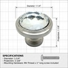 image:imageCosmas 10 Pack 5317SNC Satin Nickel Cabinet Hardware Round Knob with Clear Glass  114 Diameter20 Pack