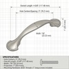 image:imageCosmas 10 Pack 6632SN Satin Nickel Cabinet Hardware Handle Pull  3 Inch 76mm Hole Centers