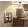 image:imageCosmas 25012SN Satin Nickel Double Duplex Electrical Outlet Wall Plate