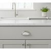 image:imageCosmas 5 Pack 6381SNC Satin Nickel with Clear Crystal Glass Cabinet Cup Pulls  3 Inch 76mm Hole Centers Crystal Glass Handles for Kitchen Bathroom Drawer Dresser5 Pack