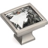 image:image5 Pack  Cosmas 6825SNC Satin Nickel Cabinet Hardware Square Knob with Clear Glass  114 Square