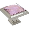 image:imageCosmas 10 Pack 5883SNP Satin Nickel Cabinet Hardware Square Knob with Pink Glass  114 Square