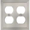image:imageCosmas 25012SN Satin Nickel Double Duplex Electrical Outlet Wall Plate