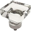 image:imageCosmas 5 Pack 6377SNC Satin Nickel Cabinet Hardware Square Knob with Clear Glass  138 Square10Pack