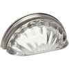 image:imageCosmas 5 Pack 6381SNC Satin Nickel with Clear Crystal Glass Cabinet Cup Pulls  3 Inch 76mm Hole Centers Crystal Glass Handles for Kitchen Bathroom Drawer Dresser5 Pack