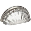 image:imageCosmas 5 Pack 6381SNC Satin Nickel with Clear Crystal Glass Cabinet Cup Pulls  3 Inch 76mm Hole Centers Crystal Glass Handles for Kitchen Bathroom Drawer Dresser10 Pack