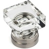image:imageCosmas 5 Pack 6578SNC Satin Nickel Cabinet Hardware Square Knob with Clear Glass  114 Square