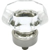image:imageCosmas 5268SNC Satin Nickel Cabinet Hardware Knob with Clear Glass  1516 Diameter5 Pack