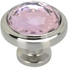 image:imageCosmas 5317SNP Satin Nickel Cabinet Hardware Round Knob with Pink Glass  114 Diameter