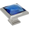image:imageCosmas 5883SNBL Satin Nickel Cabinet Hardware Square Knob with Blue Glass  114 Square