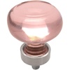 image:imageCosmas 6355SNP Satin Nickel Cabinet Hardware Round Knob with Pink Glass  138 Diameter