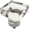image:imageCosmas 6377SNC Satin Nickel Cabinet Hardware Square Knob with Clear Crystal Glass  138 Square