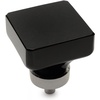 image:imageCosmas 6377SNX Satin Nickel Cabinet Hardware Square Knob with Black Glass  138 Square
