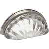 image:imageCosmas 6381SNC Satin Nickel with Clear Crystal Glass Cabinet Cup Pulls  3 Inch 76mm Hole Centers Crystal Glass Handles for Kitchen Bathroom Drawer Dresser