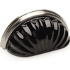 image:imageCosmas 6381SNX Satin Nickel with Black Glass Cabinet Cup Pull  3 Hole Centers