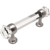 image:imageCosmas 6393SNC Satin Nickel with Clear Glass Cabinet Handle Pull  3 Inch 76mm Hole Centers1
