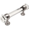 image:imageCosmas 6393SNC Satin Nickel with Clear Glass Cabinet Handle Pull  3 Inch 76mm Hole Centers10